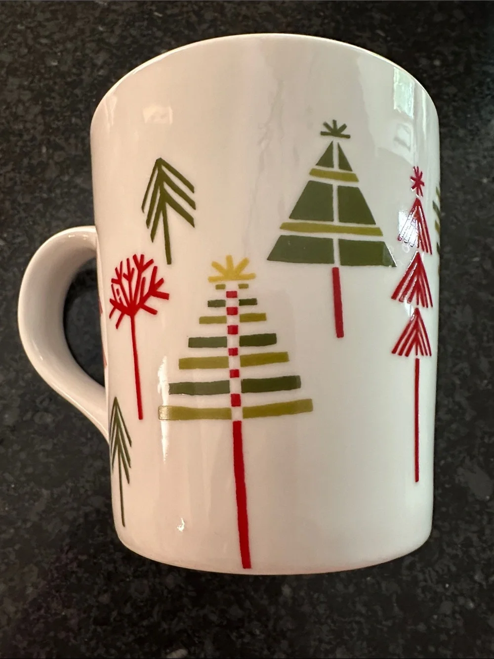 Set of 3 Crate & Barrel Julia Rothman Yule Town Christmas Tree 16 oz Mug Holiday